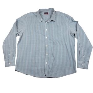 UNTUCKit Shirt Men's‎ XXL Wrinkle Free Long Sleeve Button Down Blue Striped EUC